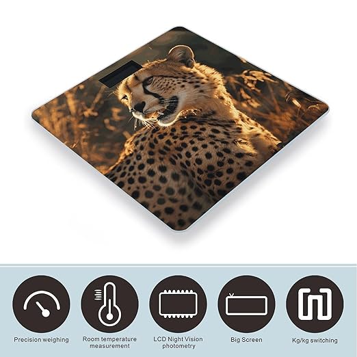 Cheetah Bathroom ScaleHighly Accurate Digital Weighing Machine for People Bright LED Display Weight Scale for The Aldult Home Use
