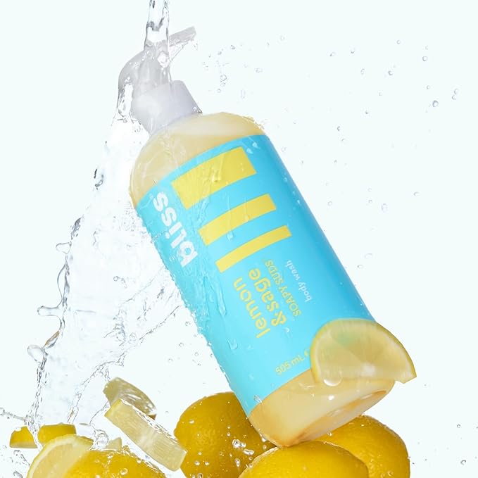 Bliss Soapy Suds Body Wash - Lemon and Sage - 17 Fl Oz - Gentle and Hydrating for Supremely Soft Skin - Paraben Free - Vegan &amp Cruelty Free