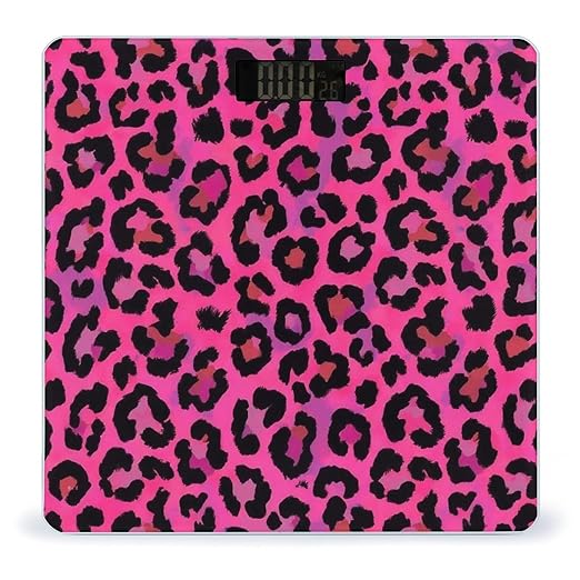 Men's Fashion Automatic Switch Digital Bathroom Weighing Scale Smart Scale Hot Pink Tie Dye Leopard Cheetah Print