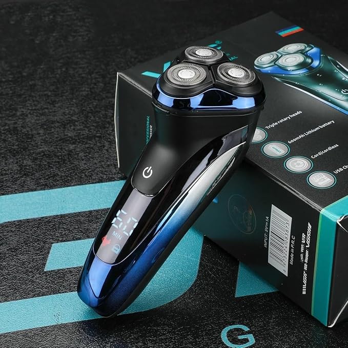 Head Shavers for Bald Men Wet Dry Electric Shaver for Men Rotary Beard Electric Razor Shaving Machine Grooming Kit Rechargeable LCD Display