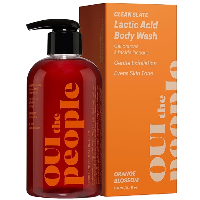 OUI the People CLEAN SLATE Lactic Acid Body Wash AHA Body Wash Glycolic &amp Lactic Acid Serum &amp Face Cleanser Gentle Exfoliation &amp Face Moisturizer for Smoother Texture and Even Skin Tone
