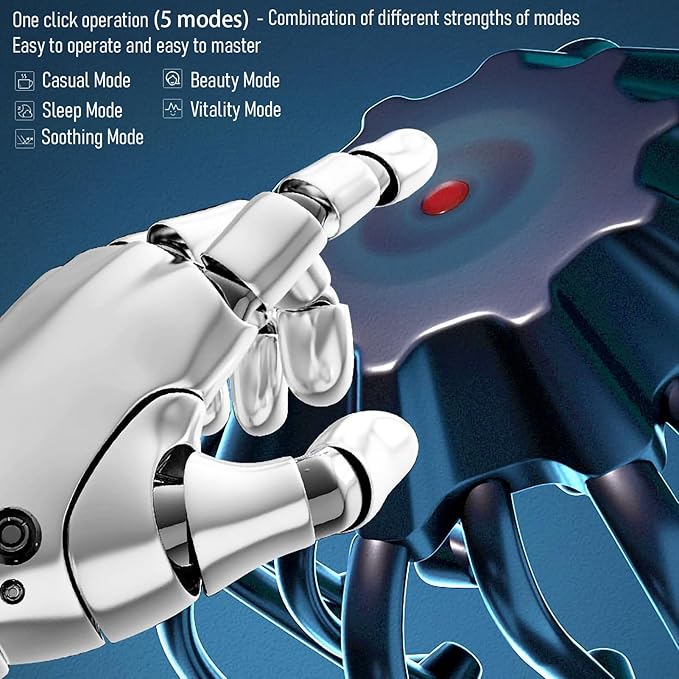 Electric Scalp Massager - Octopus Head Massager Stress Relax 20 Claw Multi-Configuration Array Vibrating Nodes 5 Modes Bluetooth Music Hair Scalp Relaxation Fatigue Relief