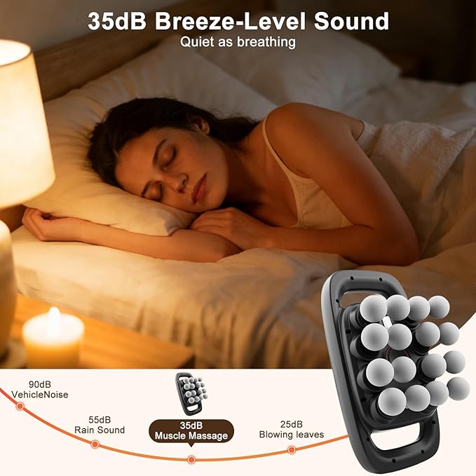16 Head Massage Gun Set Deep Tissue Massage Gun Portable with 3 Modes &amp 30 Intensities Portable Quiet Percussion Massager for Legs Waist Back Neck Buttocks Muscles Fatigue Relief