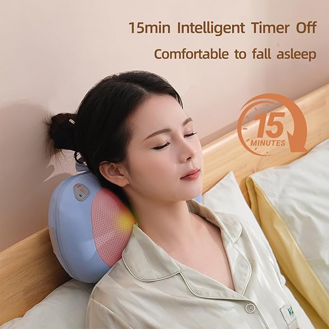 Deep Tissue Neck MassagerPeanut Shiatsu Back and Neck Massager Deep Tissue with Heating Function Electric Massage Pillow