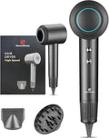 Professional High-Speed Hair Dryer 110000 RPM Fast Drying with 500M Negative Ions Salon-Grade Low Noise Thermo-Control Includes Magnetic Diffuser &amp Nozzle (for Home&ampTravel)-Black
