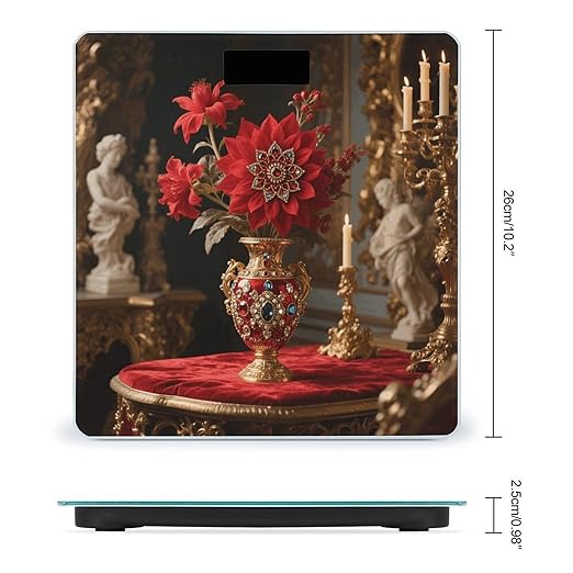 Mandala Flower Print Weight Scale Large Digital Bathroom Scales with Bright LED Display Non Slip Digital Scale and Step On Fashion Weighing Machine for Body