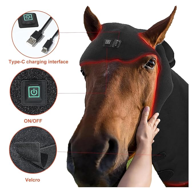 Red Light Therapy Equipment for Horses Red and Infrared Light Therapy Device for Horses Wearable Red Light Therapy Belts for Horse Head and Neck Relaxation