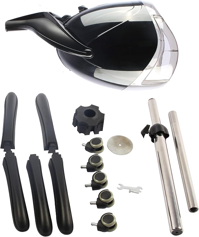 1000W Professional Hooded Hair DryerStanding Blow Hair Dryer with Cap and WheelsTemperature and time are AdjustableSuitable for Salon and Home (Black-Stainless Steel Column)