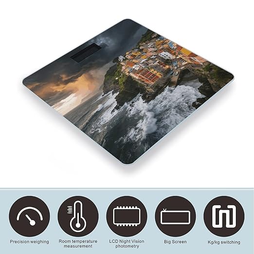 Cudillero Smart Scale for Body Weight Digital Bathroom Scale Toughened Glass Weight Scale with Large LCD Backlight Display High Precision Scales Weighing Machine