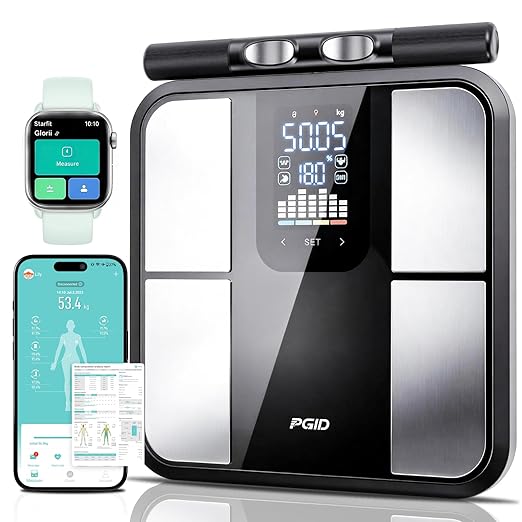 Smart Scale for Body WeightScales with Bmi Body Fat Muscle Mass58 Body Composition Analyzer ScaleFull Body Analysis Scanner Scale Digital Bathroom Scales Syncs with App for 24-User 180KG/400Lb