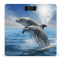 Two Dolphins Weight ScaleClear LED Display Bathroom Digital Weighing ScaleTempered Glass Digital Bathroom Scale for Body Weight Capacity Up to 400 Lbs