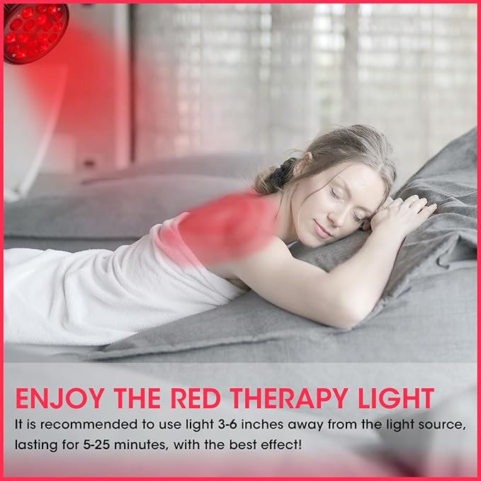 Red Light Therapy Lamp-54W 18 LED Infrared Light Therapy Device with Adjustable Lamp Holder 660nm Red and 850nm Near Infrared for Face Body (Red2)