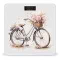 Bicycle in The Rain Digital Bathroom Scale for Body Weight Weighing Scale with Backlit LCD Display High Precision Measurements &amp Measures Weight Up to 180kg
