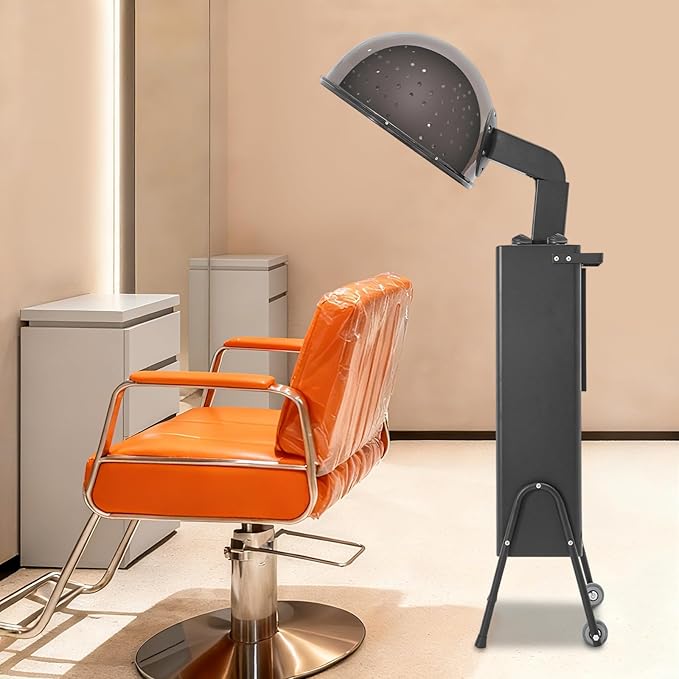 1200W Professional Hooded Hair Dryer Adjustable Standing Hair Dryer with 2 Wheels and 6.56ft Long Power Cord Salon Dryers with Hood Room Temperature to 70 ℃/158℉