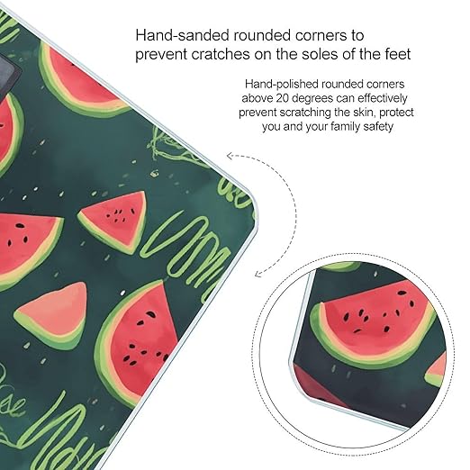 One in A Melon Bathroom Scale Large LCD Backlight Display Digital Scale Rounded Corners Body Scales Automatic Power On/Off Bathroom Scales for Home Bedrooms