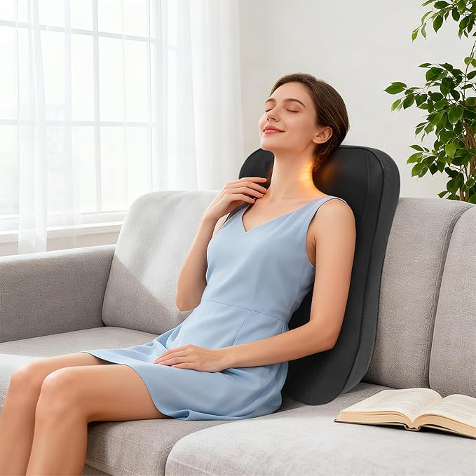 Shiatsu Neck and Back Massager with Heat Rechargeable Shiatsu Neck and Back with Kneading Shoulder Massage for Body Muscle Pain ReliefGifts for Dad Mom Friends