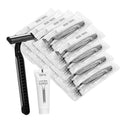 Disposable Razors in Bulk Pack of 120Black Bulk Razors Disposable Individually Wrapped Twin Blade Disposable Shaving Razors with Shaving Cream and Clear Cap Set for HomelessHotelCharityTravel