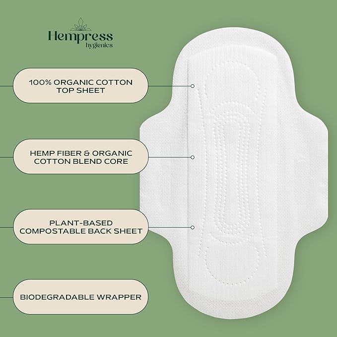 Organic Cotton Period Kit for Women &amp Teens Soft Hypoallergenic Menstrual Pads with Wings and Panty Liners Fragrance Free Sensitive Skin Friendly Feminine Hygiene (Bundle of 3)