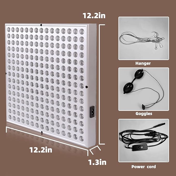 LED-Red-Light-Therapy-Device - 45W LED Panel Deep 660nm and Near-Infrared 850nm Light Combo for Skin Beauty Pain Relief of Muscles and Joints
