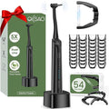 Electric Flosser for Teeth Water Flosser Alternative with 5 Speeds + 54 Refill Heads 5X Cleaning &amp 60 Day Battery Life Oscillation Gliding for Sensitive Gum Care Dentist Recommended -Black