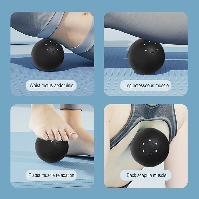 Vibrating Massage Ball with 5-Speed Mode for Muscle Recovery Myofascial Release - Deep Tissue Massage Ball for Trigger Point Massage - Mobility Ball Back &amp Hip Flexor Release Tool