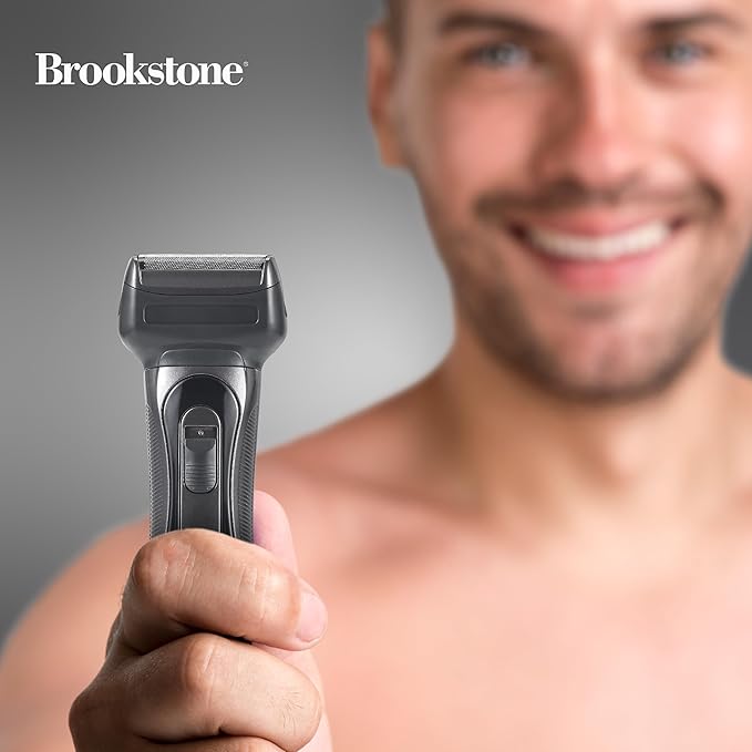 Brookstone - Electric Razor for Men Foil Shaver Precision Foil Blades Comfortable Close Shave Professional Quality (Black)