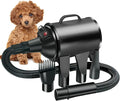 Dog Hair Dryer3.3HP/2400W High Velocity Professional Dog Pet Grooming Hair VacuumTemperature Adjustable Dryer Blower Grooming for Dogs Cats (Black)