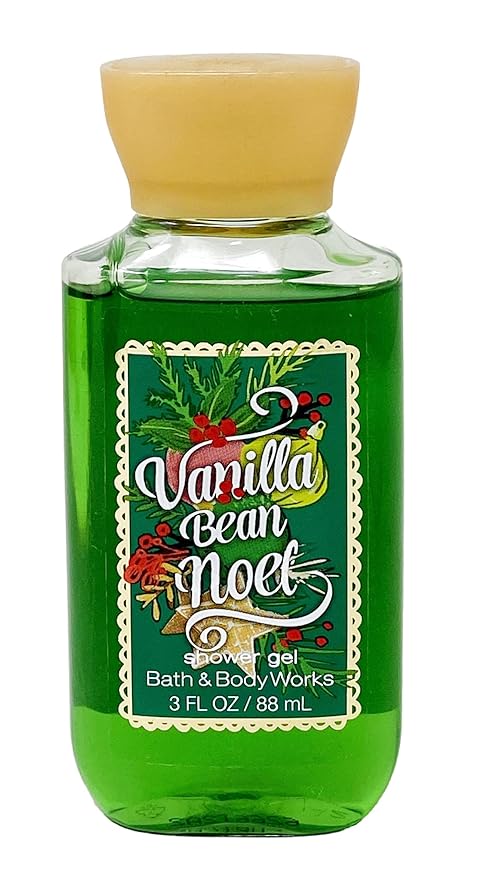 Bath &amp Body Works Vanilla Bean Noel - 3 Pack Travel Size - Shower Gel With a Natural Oats Sample Soap.
