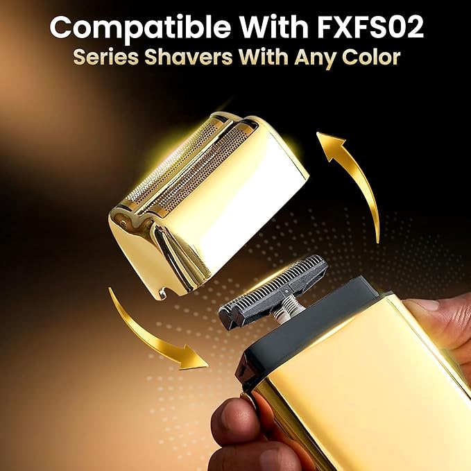 3 Pack Shaver Replacement Foil Compatible with Babyl*ss FXFS2G/FXFS2 Shaver Foil Replacement for Superior Shaving (Gold)
