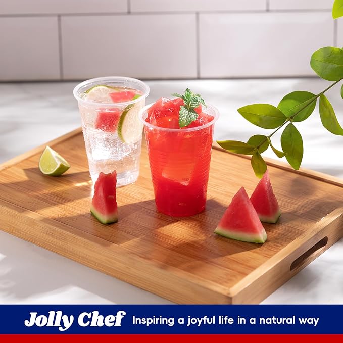 JOLLY CHEF 𝟔𝟎𝟎 𝐏𝐚𝐜𝐤 7 oz Clear Plastic Cups7 Ounce Disposable Cups for PicnicTravel HalloweenChristmas Party and Events