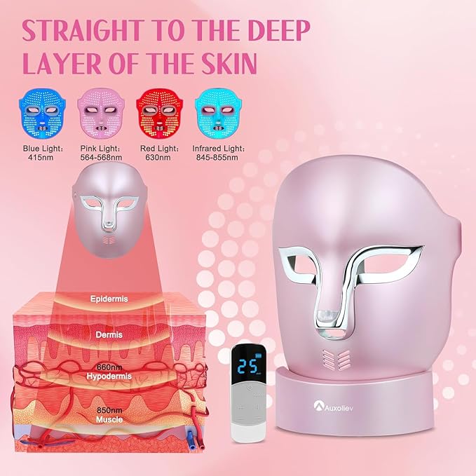 FSA Red Light Therapy Mask : Target Acne RemovalWrinkles RednessWirless RemoteSalon Grade HSA Infrared Face Mask Anti Aging Skincare for Home2000mAh Rechargeable Led Light Therapy Facial Mask