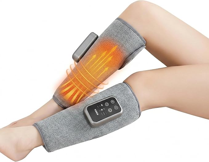 Cordless Leg Massager with Heat and Air Compression Rechargeable Calf Massager for Daily Relaxation 3 Modes &amp Intensities Gifts for Men Women Athletes &amp Seniors (2 Pack)