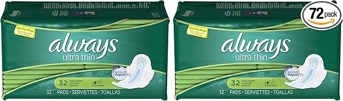 Always ULT Thn LNG SPR W/Size 36ct Always Ultra Thin Super Long W/Wings 32ct (Pack of 2)