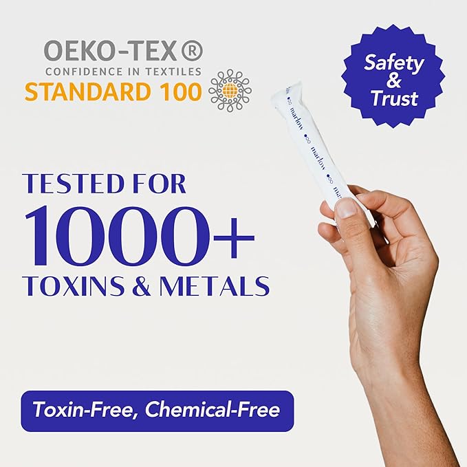 Marlow 100% Organic Cotton Easy Glide Tampons with Compact Plant Based BPA Free Applicator Chlorine Free Toxin Free Hypoallergenic Dermatologically Tested Fragrance Free Light 54 Count