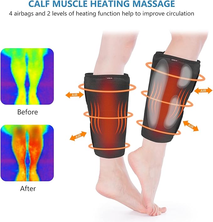 QUINEAR Leg Massager and Air Compression Calf Massager with 3 Modes 3 IntensitiesLeg Compression Massager for Circulation and Pain ReliefIdeal Gift