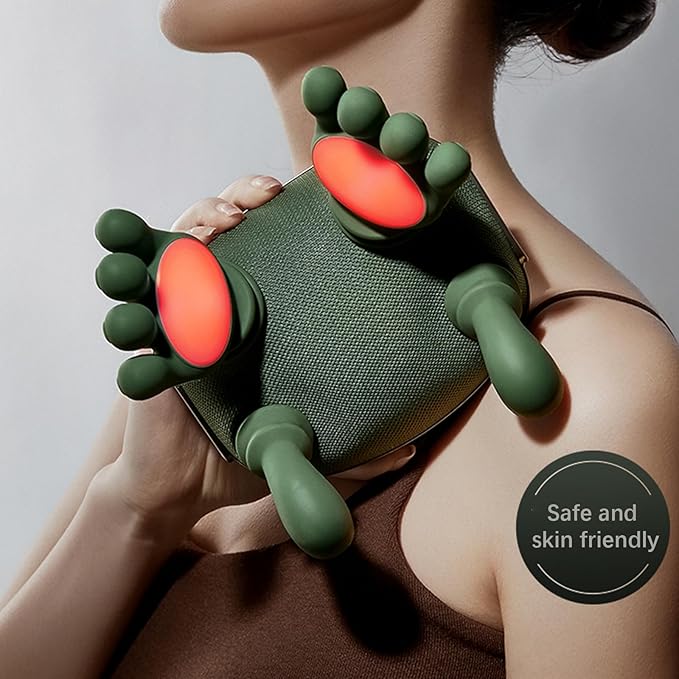 Portable Neck and Shoulder Massager with Soothing Heat 4D Deep-Kneading Rechargeable Massage Device for Back and Body Use at Home Office or On The Go