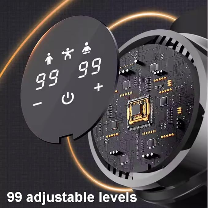 Portable Plastic Massage Gun with 99 Speeds and 8 Massages Heads Whole Body Percussion Electric Muscle Massager for Pain Relief Powerful(Black)