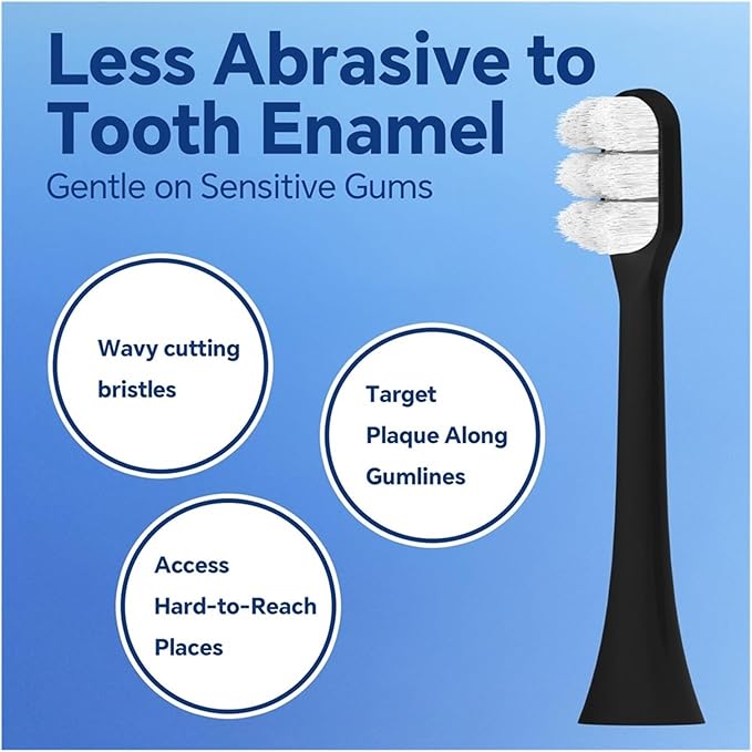 Replacement Brush Heads Compatible for 1100 2100 4100 4300 5100 5300 6100 6500 7000 7300 7500 9000 9300 9500 Electric Toothbrush(Black-12 Pcs)