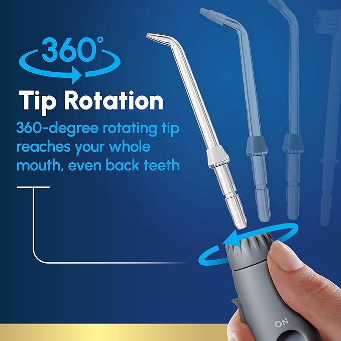 Waterpik Aquarius Water Flosser For Teeth Cleaning Gums Braces Dental Care Electric Power With 10 Settings 7 Tips For Multiple Users And Needs ADA Accepted Gray WP-667 Packaging May Vary