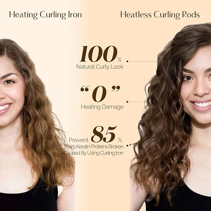 Yanibest Heatless Hair Curlers No Heat Hair Curlers to Sleep in Super Soft Ribbon Wrap for Long Hair