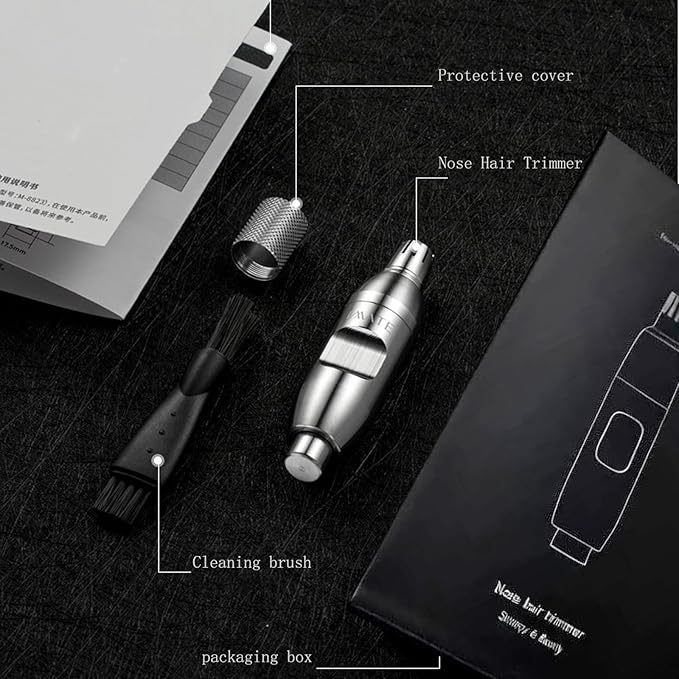 Premium Manual Nose Hair Trimmer for Men Unisex Battery-Free Stainless Steel Rotating Blades Waterproof Safe and Painless