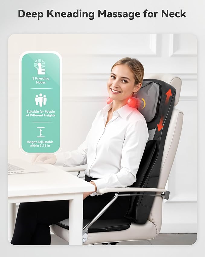 Snailax Chair Massager Cushion and Back Massager Bundle