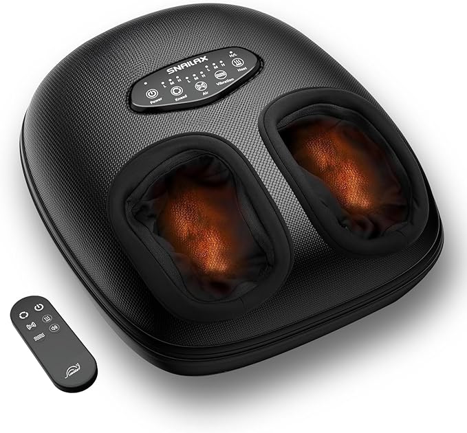 Snailax Foot Massager with Heat Foot Massager for Neuropathy Plantar Fasciitis Deep Kneading Compression Vibration Feet Massager Machine Remote Control Foot Warmer Fits Size 13Gifts for Men Women