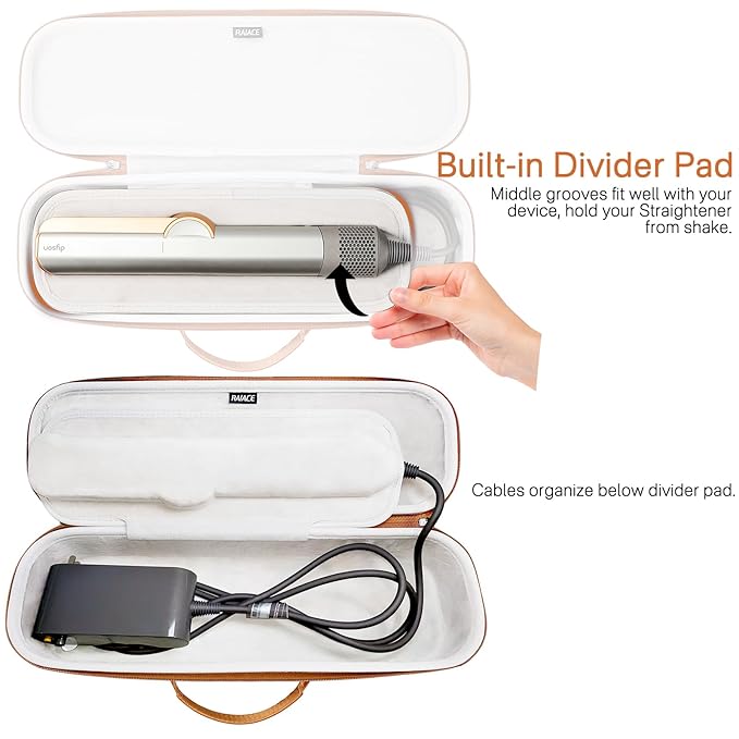 RAIACE Hard Storage Case Compatible with Dyson Airstrait Straightener Travel Carrying Bag. (case only). - Purple