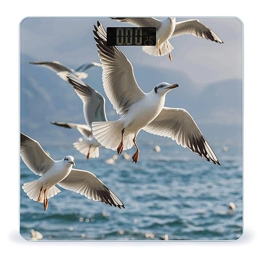 Seagulls in Flight Scale for Body Weight Digital Bathroom Scale Accurate Smart Weight Scales with Large Display Weighing Machine High Precision Scales