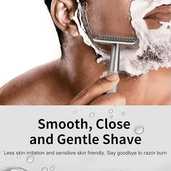 Silver Stainless Steel Safety Razor with Razor Blade Disposal Container