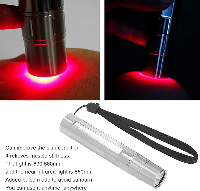 Infrared Therapy Flashlight 630nm 660nm 850nm Stainless Steel with Sling for Ankle Alleviate Discomfort