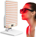 Red Light Therapy DevicePortable LED Red Infrared Light Device with 630nm 660nm &amp 850nm Combination Light for Face and Body 9 Adjustable Timer Settings Adjustable Angle Includes GogglesWhite