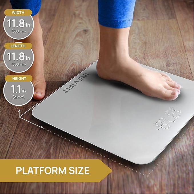 INEVIFIT Bathroom Scale &amp Digital Kitchen Scale Fitness Bundle Complete Body Composition and Nutrition Tracking Solution with Batteries Included