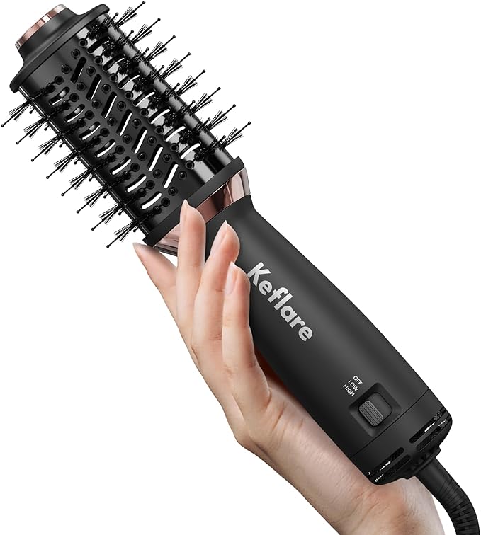 Mini Dual Voltage Hair Dryer Brush 2-in-1 Hot Air Brush for Travel One Step Blow Dryer &amp Styler for Drying Smoothing and Volumizing Hair